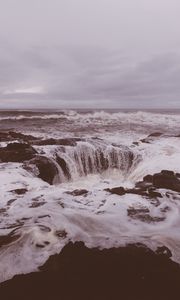 Превью обои волны, море, вода, горизонт