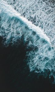 Превью обои волны, океан, вид сверху, вода, прибой