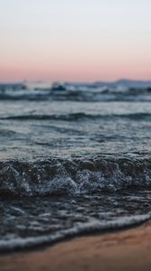 Превью обои волны, побережье, море, горизонт