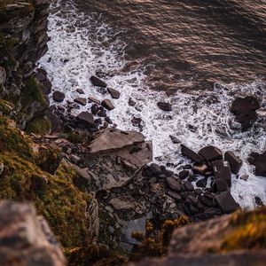 Превью обои волны, скалы, берег, море, вода