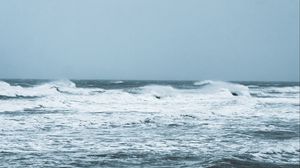 Превью обои волны, вода, брызги, прибой