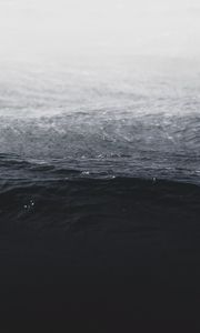 Превью обои волны, вода, чб, океан