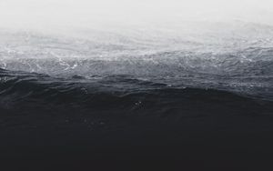 Превью обои волны, вода, чб, океан