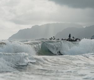 Превью обои волны, вода, море, шторм