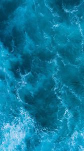 Превью обои волны, вода, поверхность, вид сверху, синий