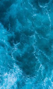 Превью обои волны, вода, поверхность, вид сверху, синий