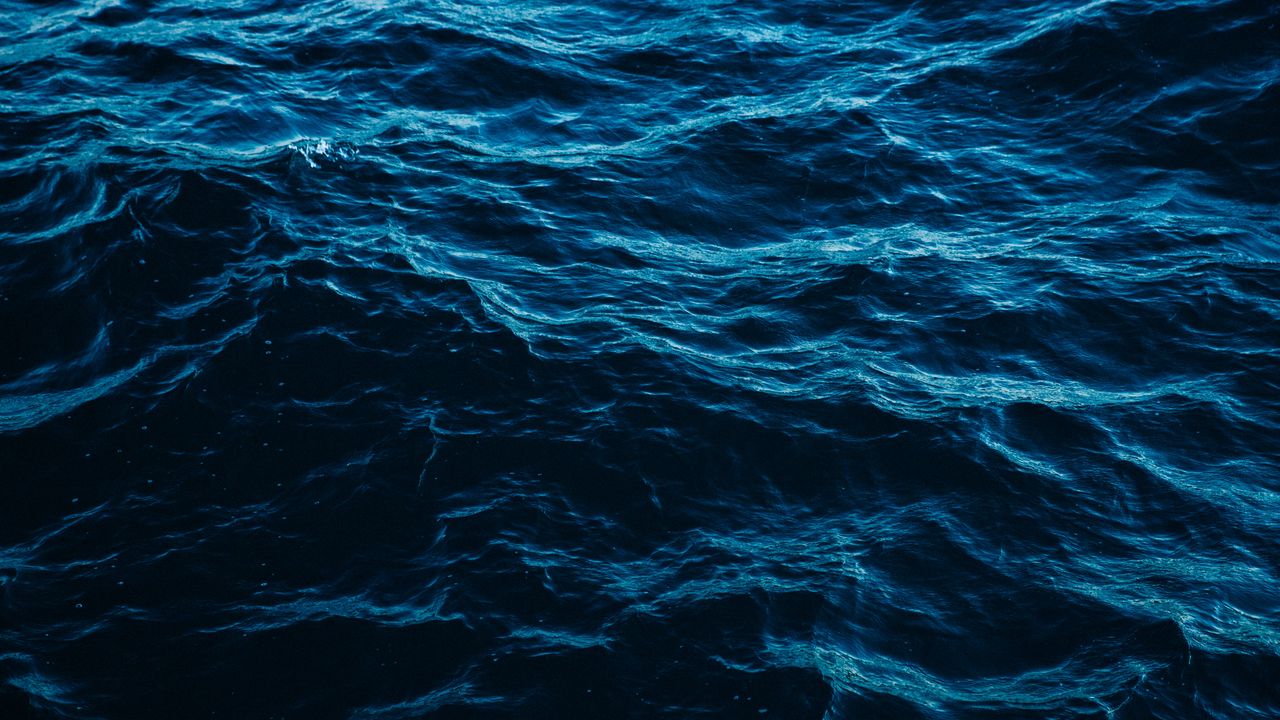 Обои волны, вода, рябь, поверхность, синий
