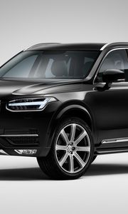 Превью обои volvo xc90, черный, вид сбоку