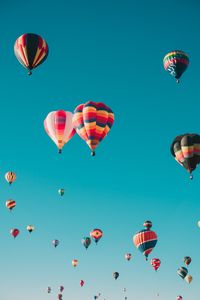Превью обои воздушные шары, аэростаты, полет, небо, разноцветный