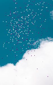Превью обои воздушные шары, полет, небо, облака, легкость