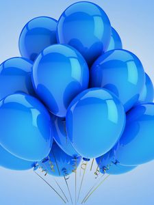 Превью обои воздушные шары, праздник, торжество, синий