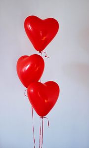 Превью обои воздушные шары, сердце, красный, любовь