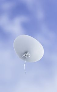 Превью обои воздушный шарик, белый, небо, облака, полет