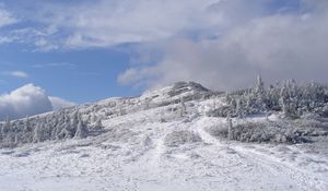 Превью обои возвышенности, снег, зима