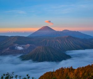 Превью обои вулкан, горы, бромо-тенгер-семеру, семеру, индонезия