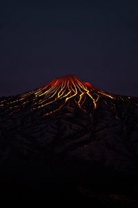 Превью обои вулкан, кратер, лава, горячий, темный