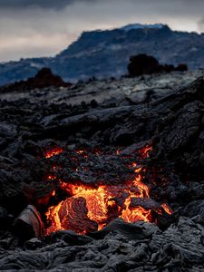 Превью обои вулкан, лава, горячий, природа