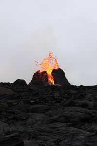 Превью обои вулкан, лава, извержение, горячий, брызги
