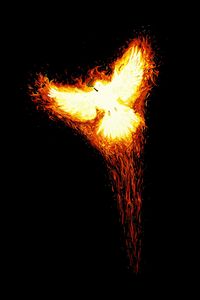 Превью обои взлет, phoenix, миф, огонь, птица, феникс, минимализм