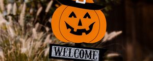 Превью обои welcome, хэллоуин, надпись, слова