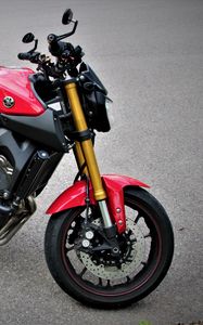 Превью обои yamaha, мотоцикл, байк, красный