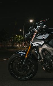 Превью обои yamaha, мотоцикл, байк, серый