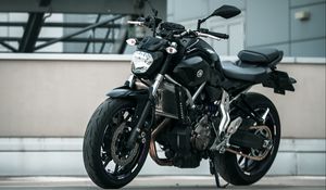 Превью обои yamaha, мотоцикл, черный