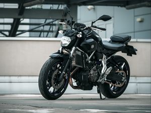 Превью обои yamaha, мотоцикл, черный