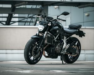 Превью обои yamaha, мотоцикл, черный