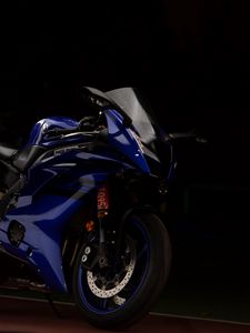 Превью обои yamaha, мотоцикл, синий