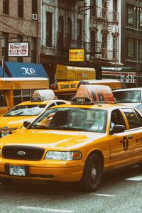 Превью обои yellow traffic, nyc, taxi, улца