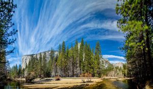 Превью обои yosemite national park, yosemite, горы, небо, hdr