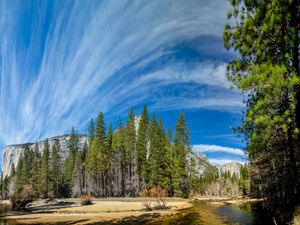 Превью обои yosemite national park, yosemite, горы, небо, hdr