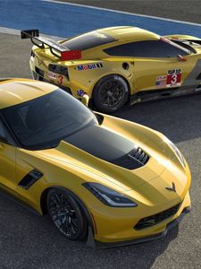 Превью обои z06, з06, спорткар, chevrolet, желтый