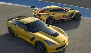 Превью обои z06, з06, спорткар, chevrolet, желтый