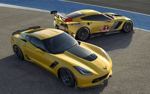 Превью обои z06, з06, спорткар, chevrolet, желтый