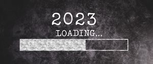 Превью обои загрузка, 2023, надпись, новый год, черно-белый