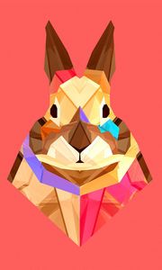 Превью обои заяц, кролик, разноцветный, пятна