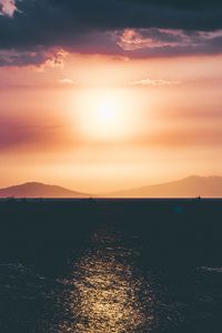 Превью обои закат, горизонт, море, небо