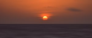 Превью обои закат, горизонт, море, размытость