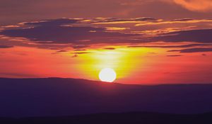 Превью обои закат, горизонт, небо