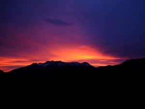 Превью обои закат, горы, небо