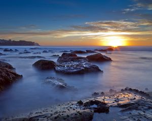 Превью обои закат, море, пейзаж