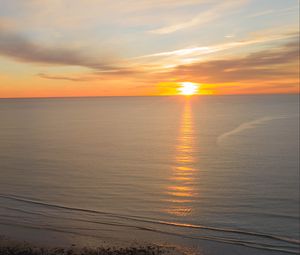 Превью обои закат, море, солнце, вода, природа