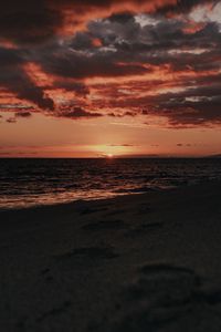 Превью обои закат, пляж, море, сумерки, вечер