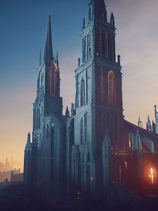 Превью обои замок, башни, архитектура, арт