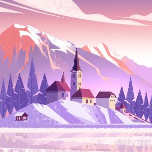 Превью обои замок, башня, арт