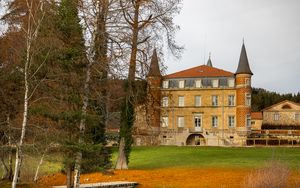 Превью обои замок, берег, река, природа