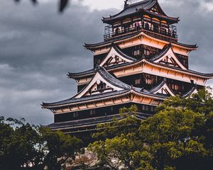 Превью обои замок хиросима, япония, архитектура