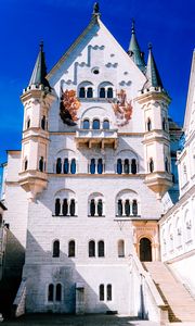 Превью обои замок нойшванштайн, бавария, германия, замок, крепость, архитектура, эстетика, фасад